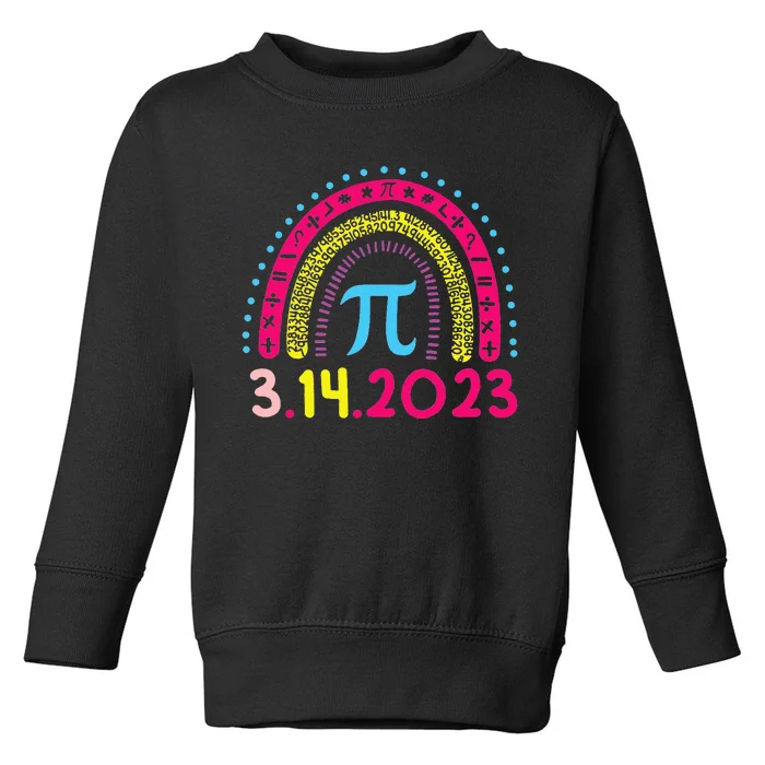 Rainbow Happy Pi Day Math Teacher Pi Day Toddler Sweatshirt