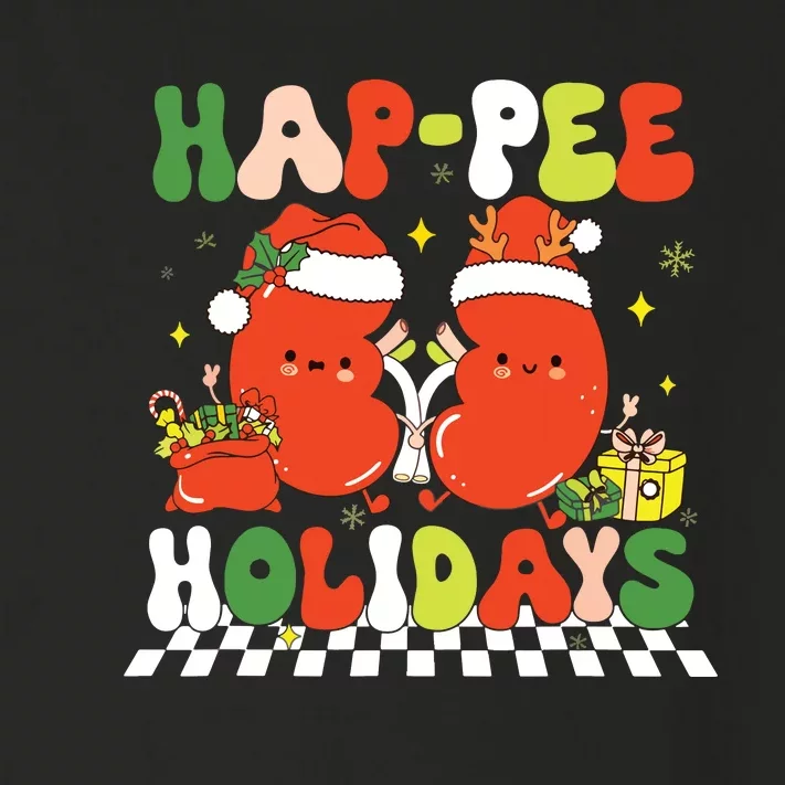 Retro Hap Pee Holidays Christmas Dialysis Nurse Kidney Nurse Toddler Long Sleeve Shirt