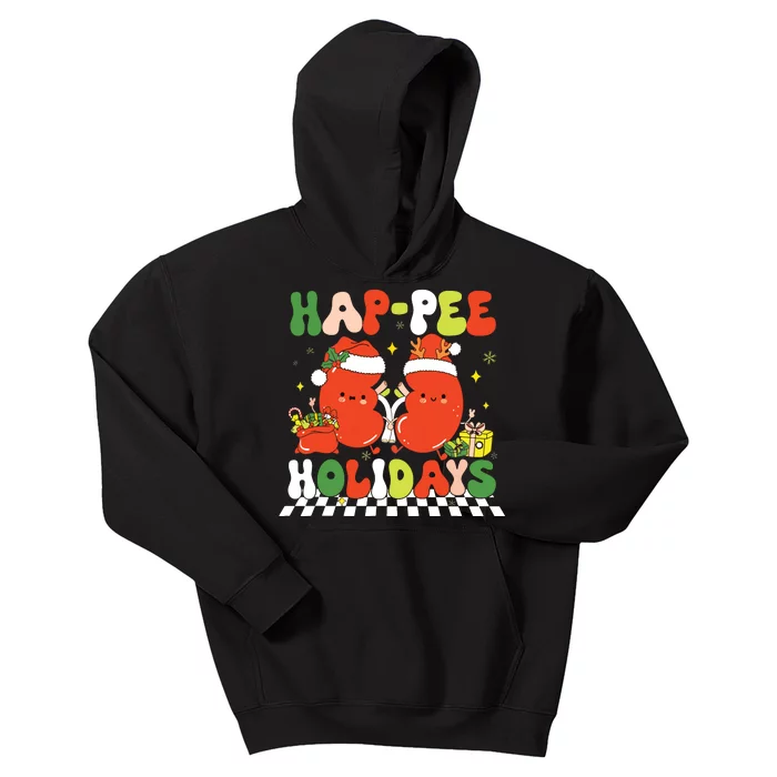 Retro Hap Pee Holidays Christmas Dialysis Nurse Kidney Nurse Kids Hoodie