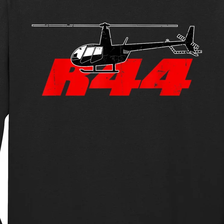 R44 Helicopter Pilot Aviation R44 Helicopter Tall Long Sleeve T-Shirt