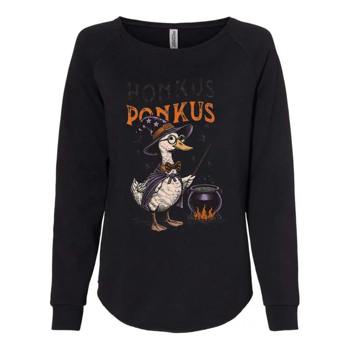 Retro Honkus Ponkus Duck Witch Funny Duck Womens California Wash Sweatshirt