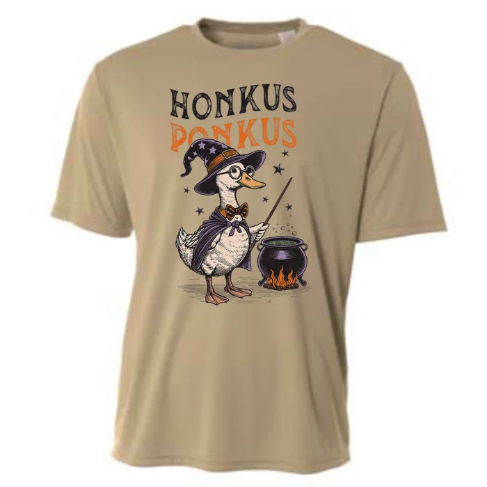 Retro Honkus Ponkus Duck Witch Funny Duck Cooling Performance Crew T-Shirt