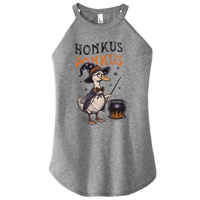 Retro Honkus Ponkus Duck Witch Funny Duck Women’s Perfect Tri Rocker Tank