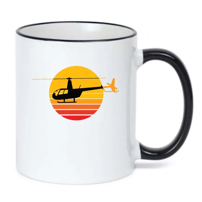 R44 Helicopter Pilot Aviation R44 Helicopter Black Color Changing Mug