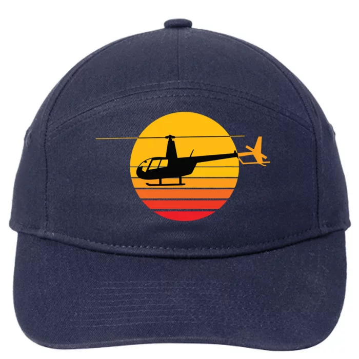 R44 Helicopter Pilot Aviation R44 Helicopter 7-Panel Snapback Hat