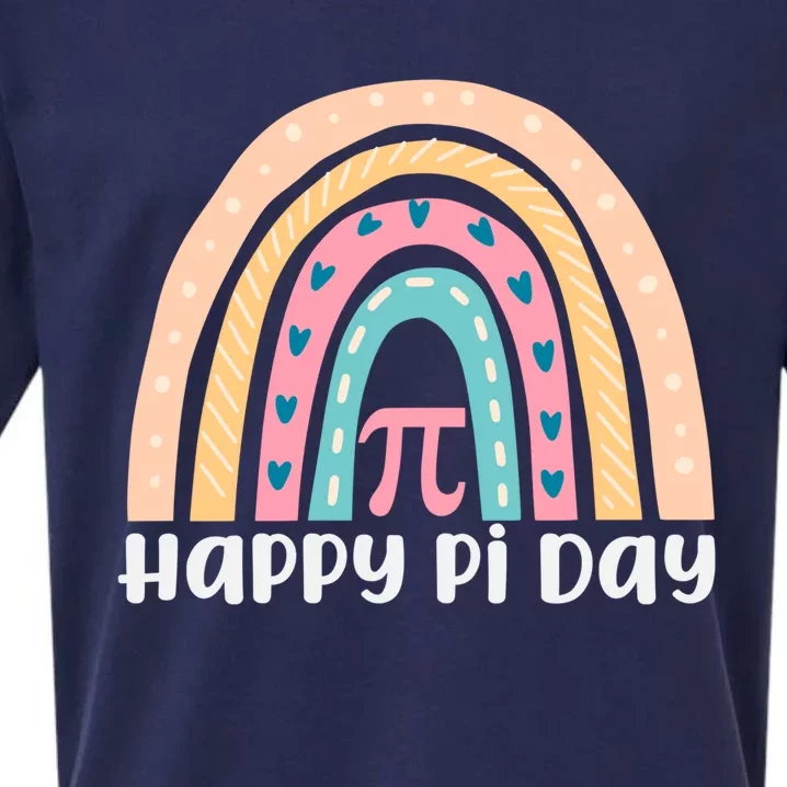 Rainbow Happy Pi Day Math Teacher Pi Day Gift Sueded Cloud Jersey T-Shirt