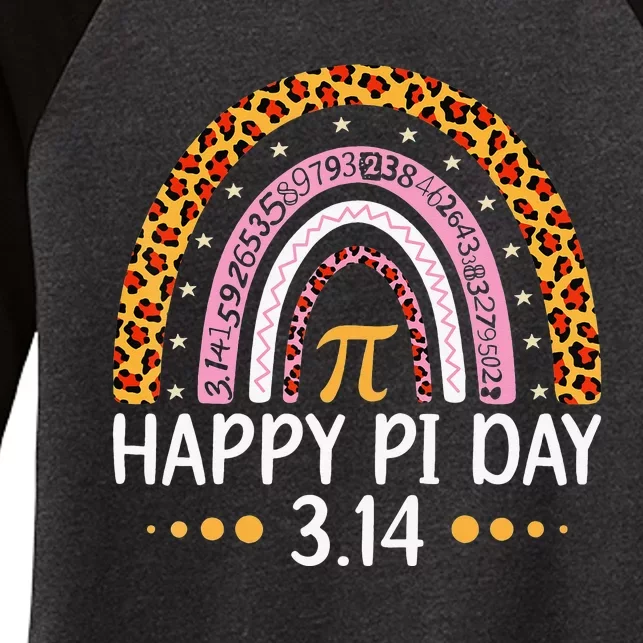 Rainbow Happy Pi Day Math 3.14 Symbol Teacher Women's Tri-Blend 3/4-Sleeve Raglan Shirt