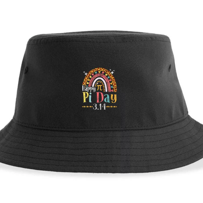 Rainbow Happy Pi Day Math 3.14 Symbol Teacher Sustainable Bucket Hat