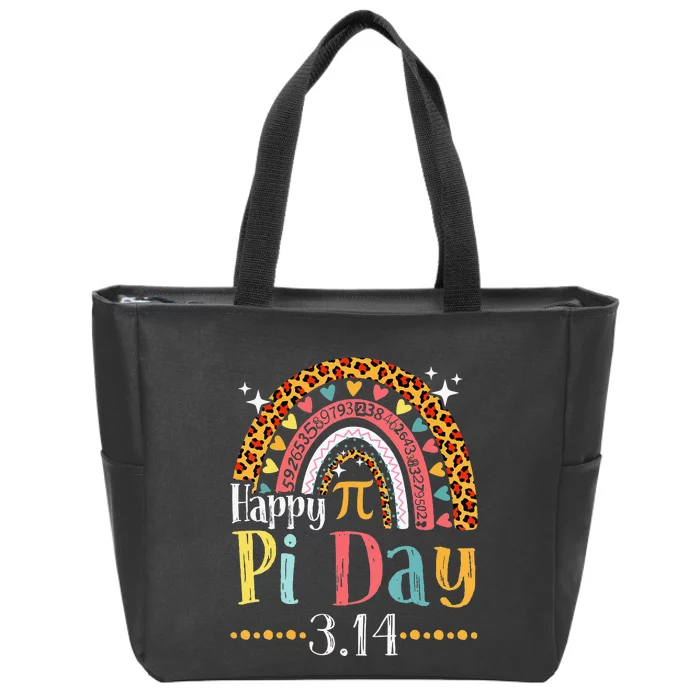 Rainbow Happy Pi Day Math 3.14 Symbol Teacher Zip Tote Bag