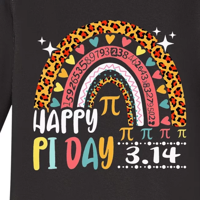 Rainbow Happy Pi Day Math 3.14 Symbol Teacher Baby Long Sleeve Bodysuit