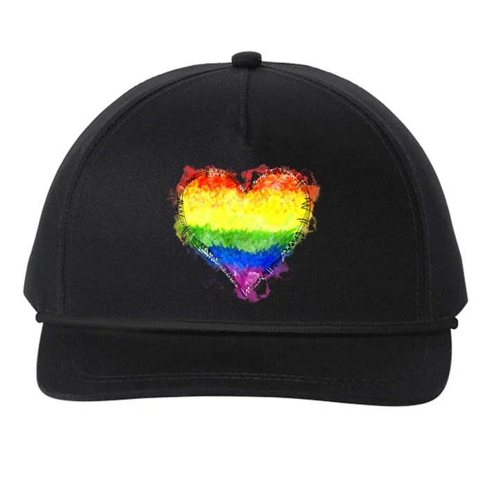 Rainbow Heart Pride Heart LGBT Pride Month Pride Celebration Snapback Five-Panel Rope Hat