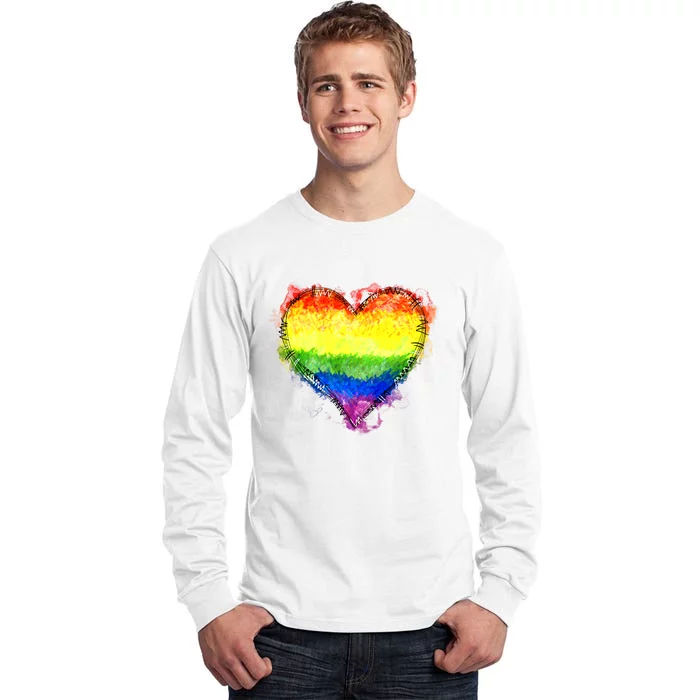 Rainbow Heart Pride Heart LGBT Pride Month Pride Celebration Tall Long Sleeve T-Shirt