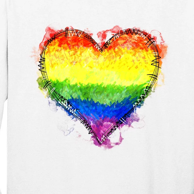 Rainbow Heart Pride Heart LGBT Pride Month Pride Celebration Tall Long Sleeve T-Shirt