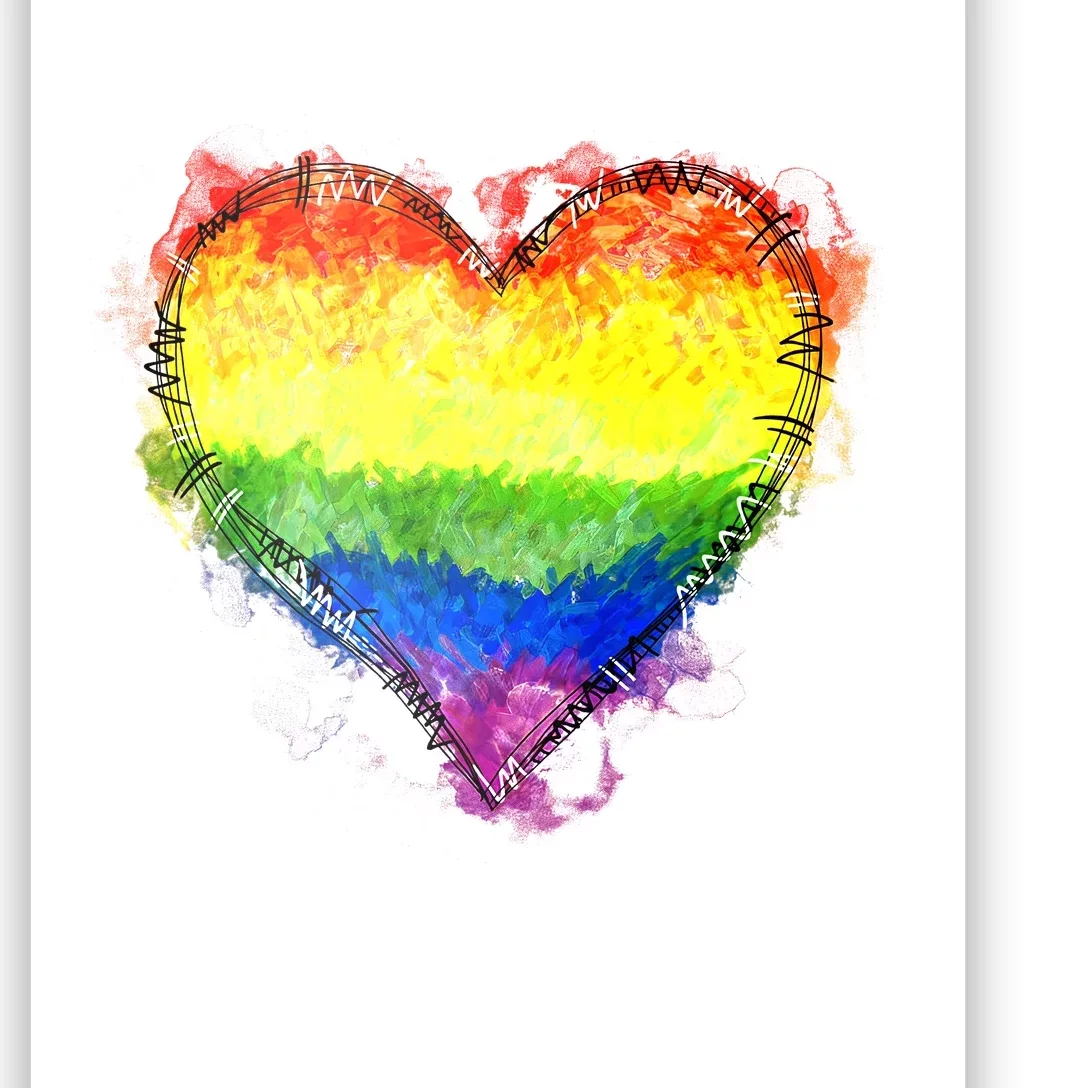 Rainbow Heart Pride Heart LGBT Pride Month Pride Celebration Poster