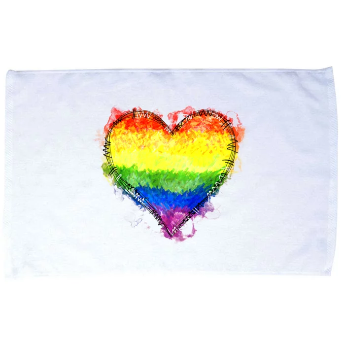 Rainbow Heart Pride Heart LGBT Pride Month Pride Celebration Microfiber Hand Towel