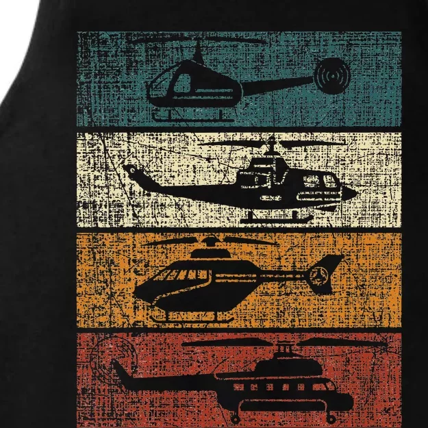 Retro Helicopter Pilot Vintage Aviation min Ladies Tri-Blend Wicking Tank