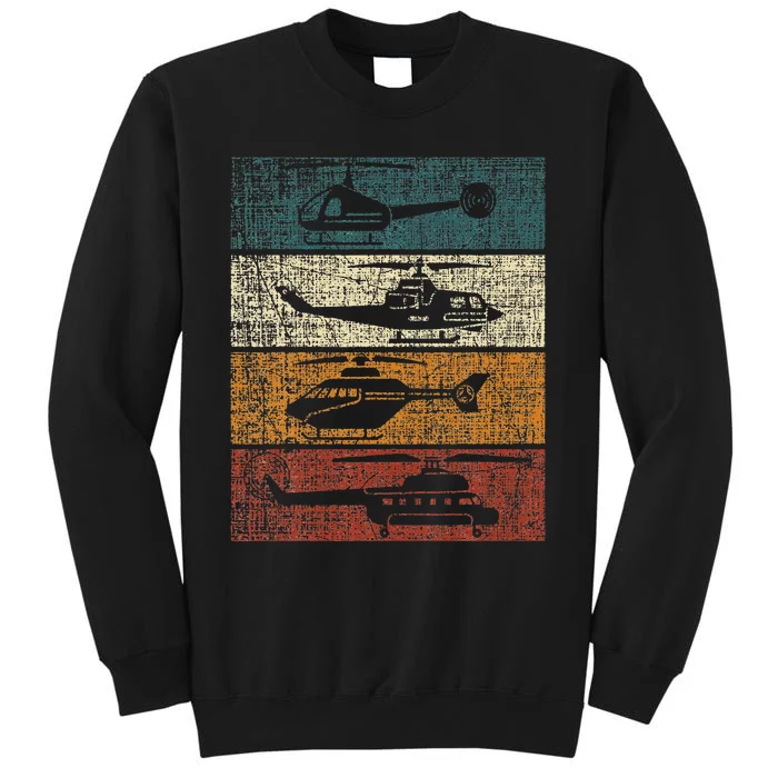 Retro Helicopter Pilot Vintage Aviation min Sweatshirt