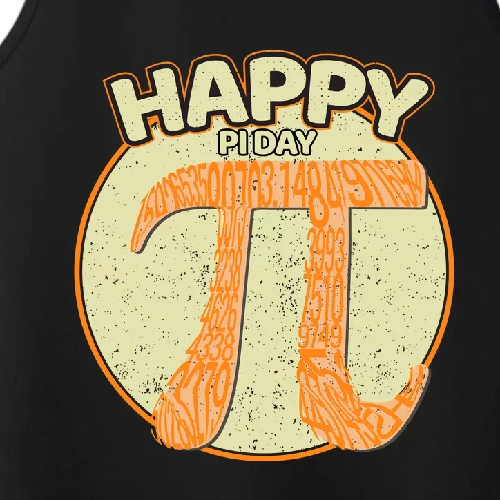 Retro Happy Pi Day Gift Math Teacher Geek Pi Day Performance Tank