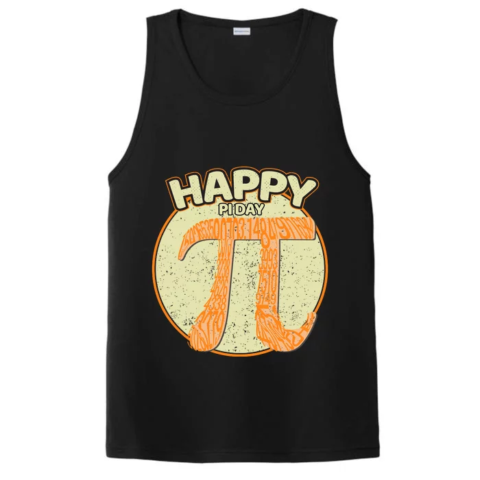 Retro Happy Pi Day Gift Math Teacher Geek Pi Day Performance Tank