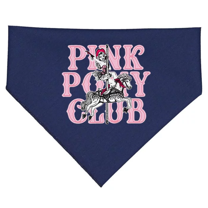 Retro Horse Pink Pony Club Horse Lover USA-Made Doggie Bandana