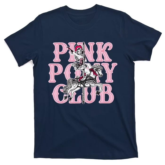 Retro Horse Pink Pony Club Horse Lover T-Shirt