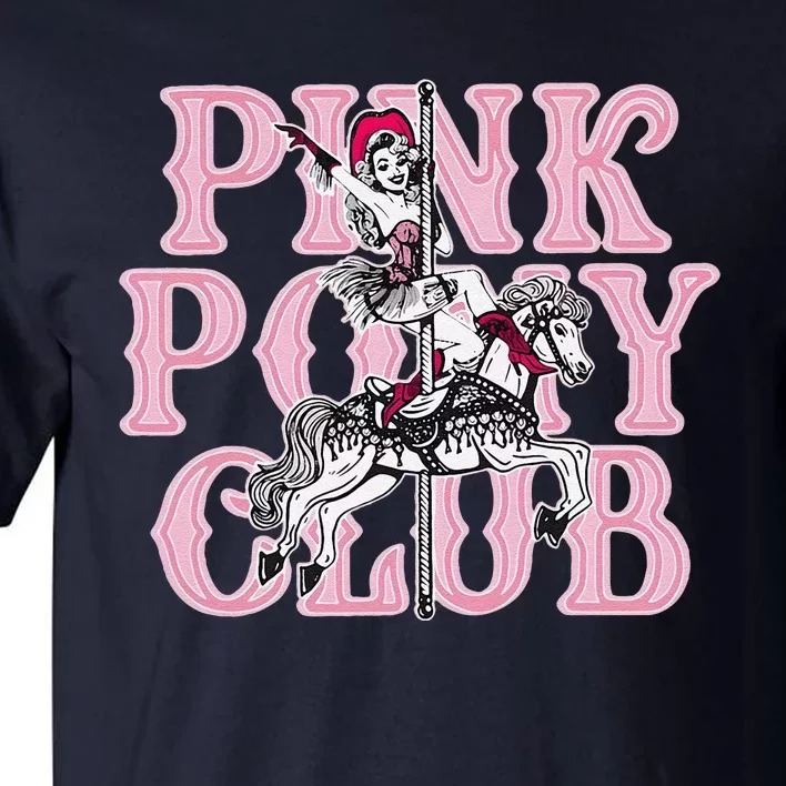 Retro Horse Pink Pony Club Horse Lover Tall T-Shirt