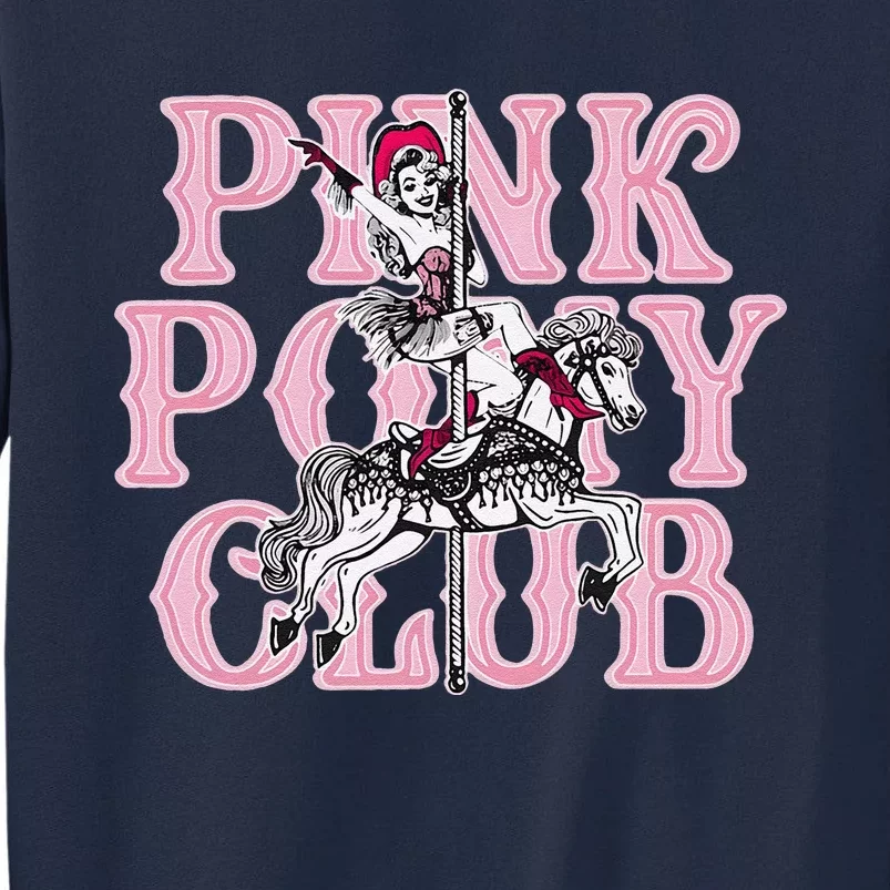 Retro Horse Pink Pony Club Horse Lover Tall Sweatshirt