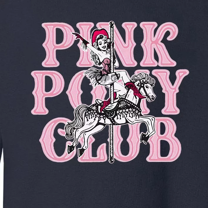 Retro Horse Pink Pony Club Horse Lover Toddler Sweatshirt