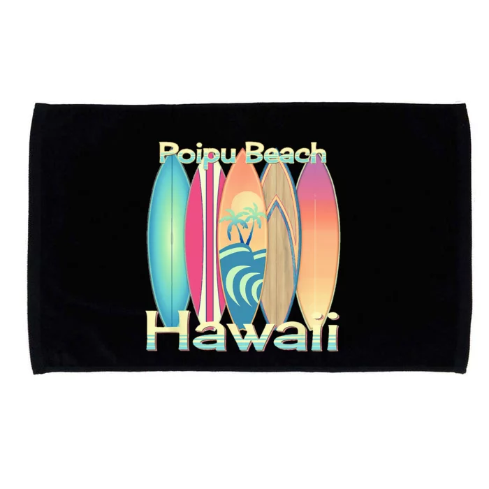 Retro Hawaii Poipu Beach Hawaiian Islands Surf Microfiber Hand Towel