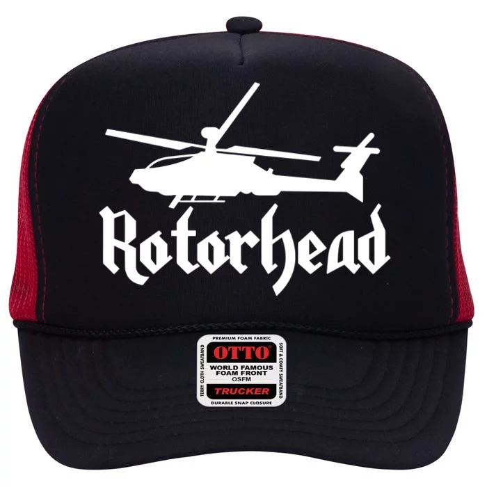 Rotorhead Helicopter Pilot High Crown Mesh Trucker Hat