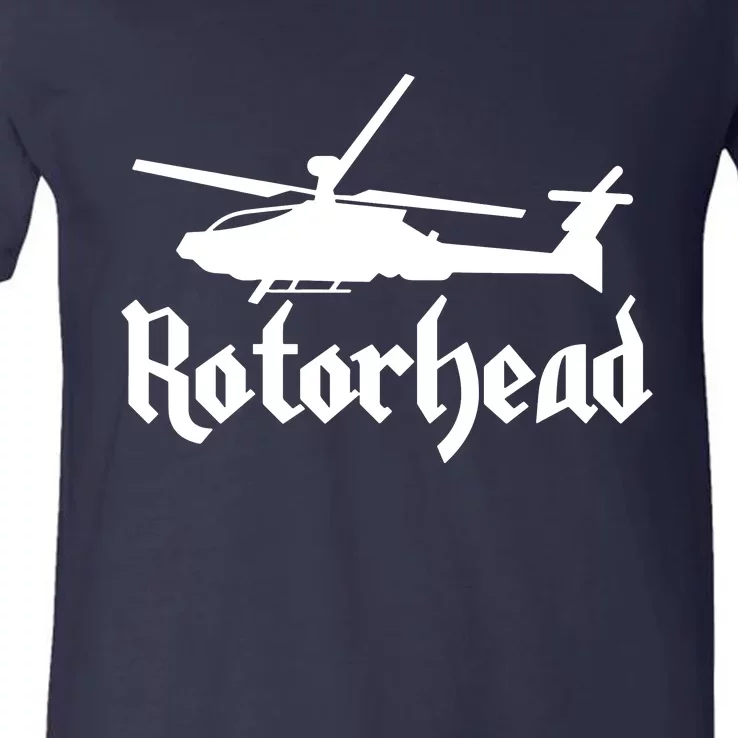 Rotorhead Helicopter Pilot V-Neck T-Shirt