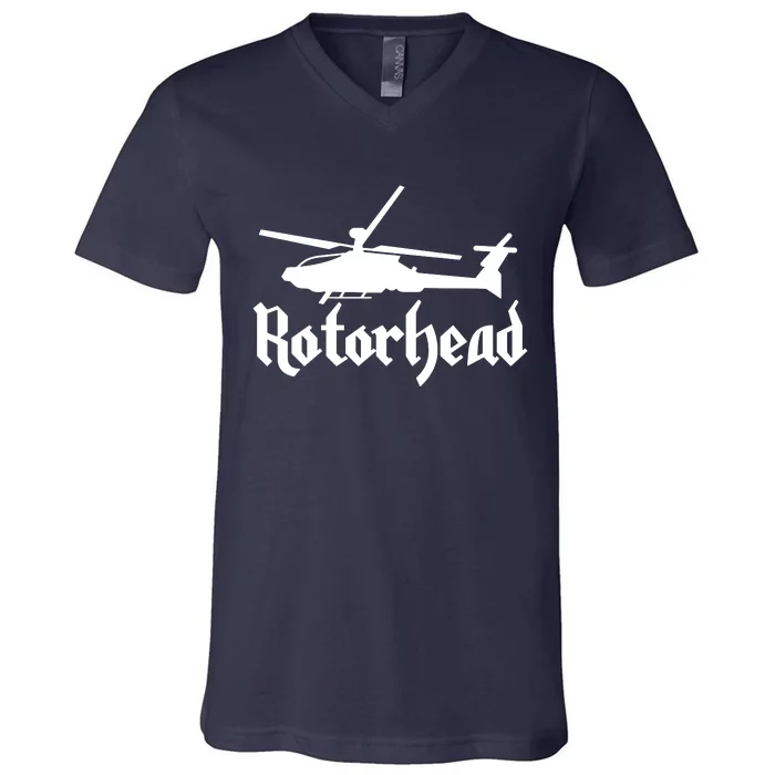 Rotorhead Helicopter Pilot V-Neck T-Shirt