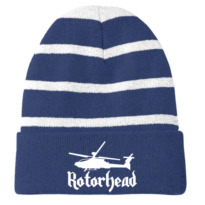 Rotorhead Helicopter Pilot Striped Beanie with Solid Band