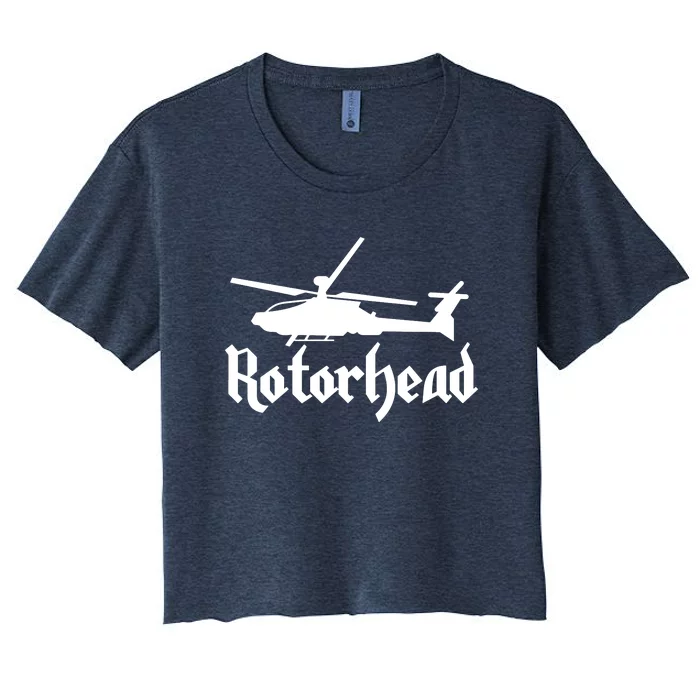 Rotorhead Helicopter Pilot Women's Crop Top Tee