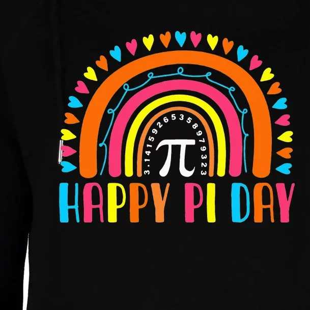 Rainbow Happy Pi Day Math Teacher Pi Day Womens Funnel Neck Pullover Hood