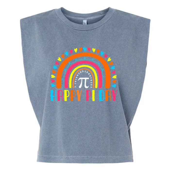 Rainbow Happy Pi Day Math Teacher Pi Day Garment-Dyed Women's Muscle Tee