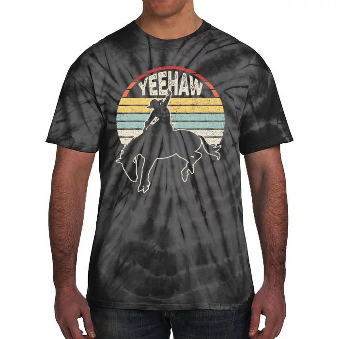 Retro Horse Riding Yeehaw Rodeo Cowboy Western Country Tie-Dye T-Shirt