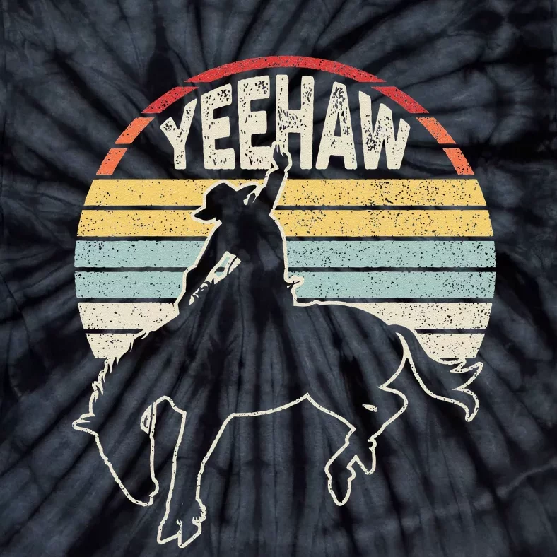 Retro Horse Riding Yeehaw Rodeo Cowboy Western Country Tie-Dye T-Shirt