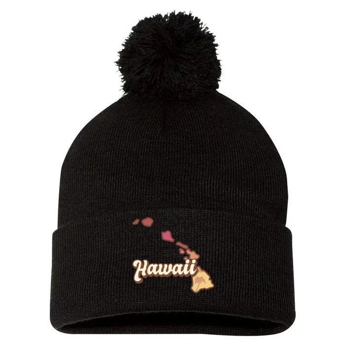 Retro Hawaii Pom Pom 12in Knit Beanie