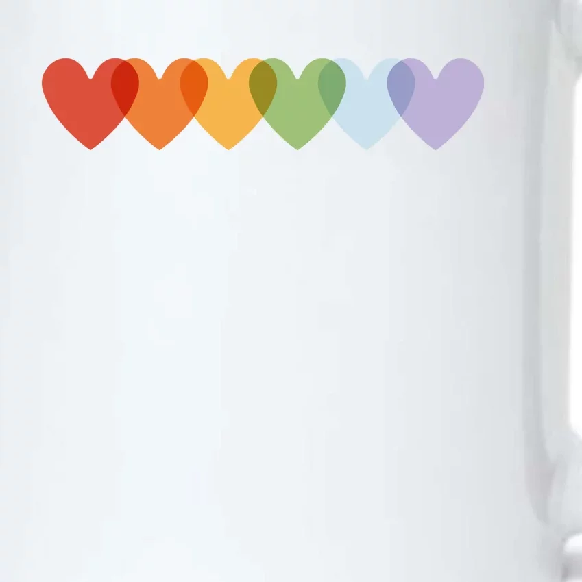 Rainbow Hearts Black Color Changing Mug