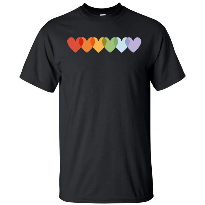 Rainbow Hearts Tall T-Shirt