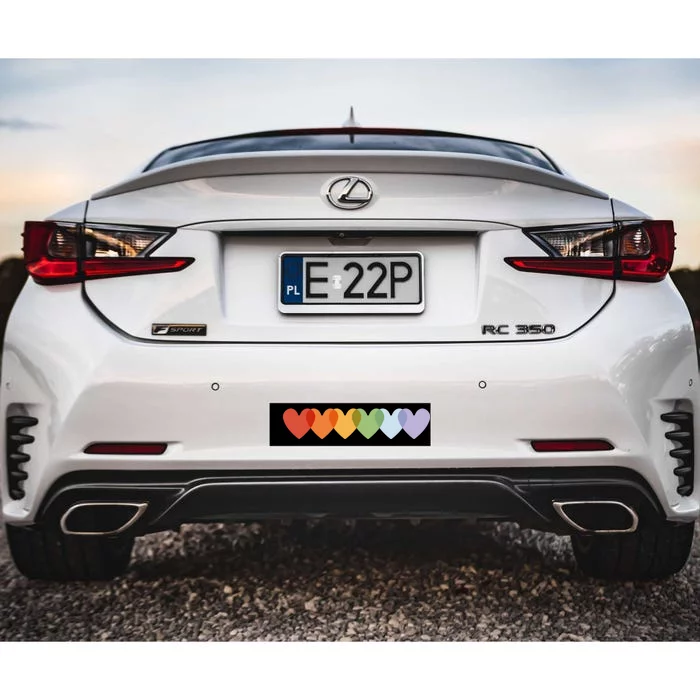 Rainbow Hearts Bumper Sticker