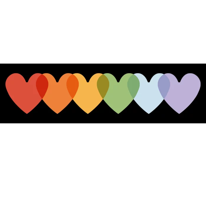 Rainbow Hearts Bumper Sticker