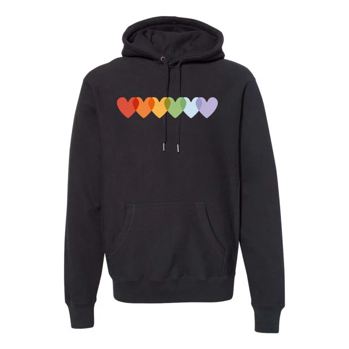 Rainbow Hearts Premium Hoodie