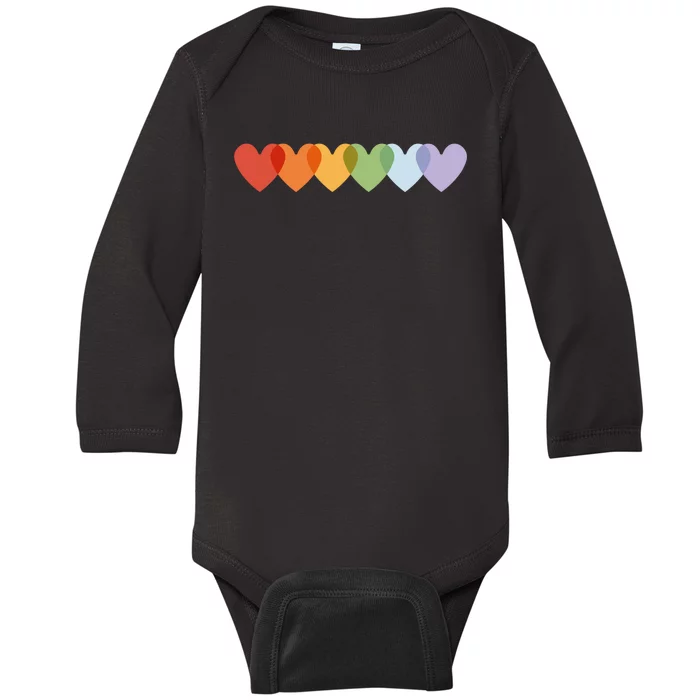 Rainbow Hearts Baby Long Sleeve Bodysuit