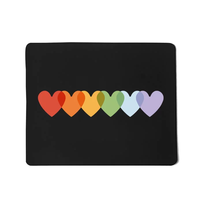 Rainbow Hearts Mousepad