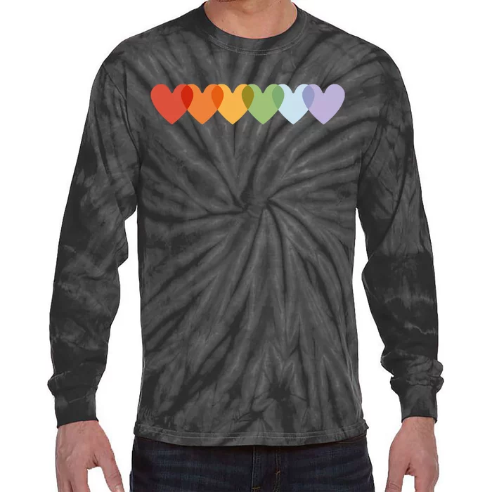 Rainbow Hearts Tie-Dye Long Sleeve Shirt