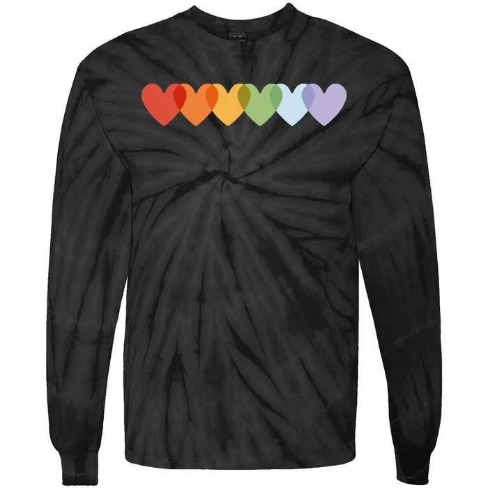 Rainbow Hearts Tie-Dye Long Sleeve Shirt