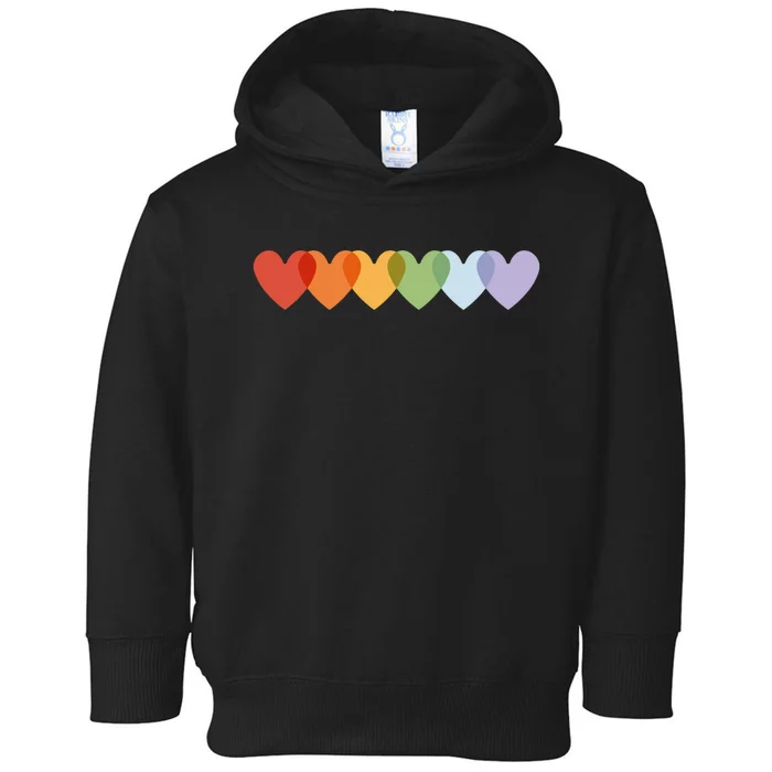 Rainbow Hearts Toddler Hoodie