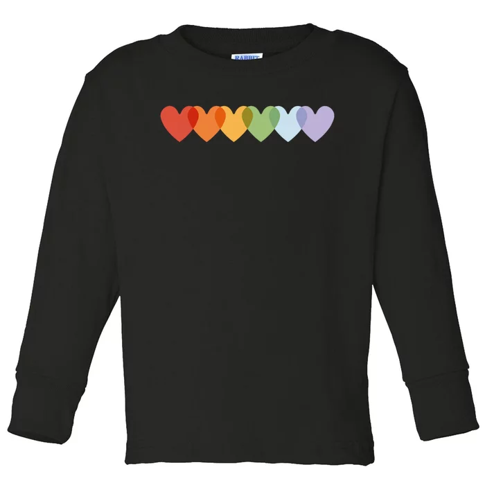 Rainbow Hearts Toddler Long Sleeve Shirt